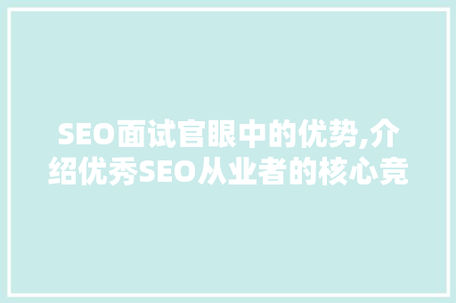 SEO面试官眼中的优势,介绍优秀SEO从业者的核心竞争力