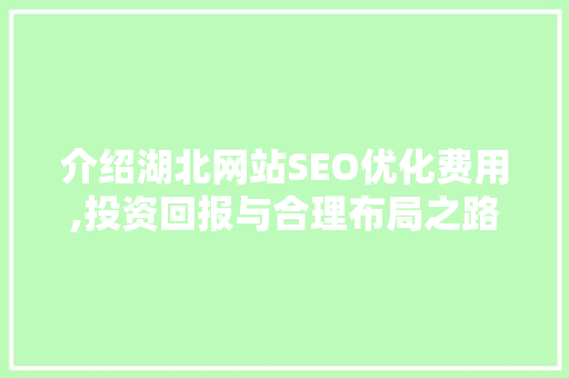 介绍湖北网站SEO优化费用,投资回报与合理布局之路