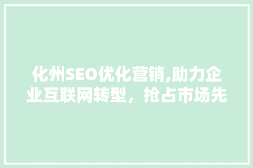 化州SEO优化营销,助力企业互联网转型，抢占市场先机