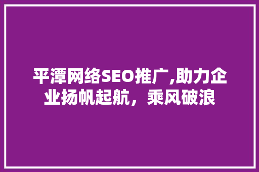 平潭网络SEO推广,助力企业扬帆起航，乘风破浪