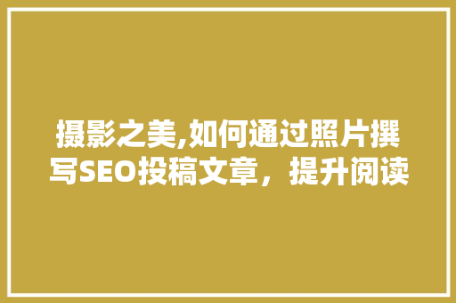摄影之美,如何通过照片撰写SEO投稿文章，提升阅读体验