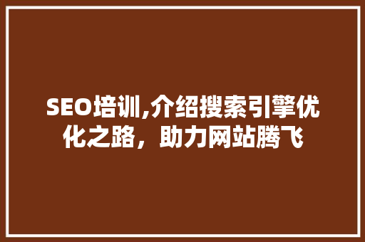 SEO培训,介绍搜索引擎优化之路，助力网站腾飞