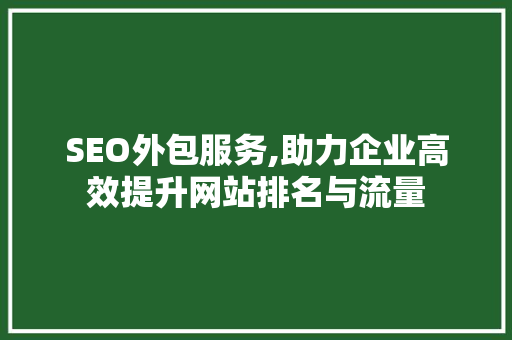 SEO外包服务,助力企业高效提升网站排名与流量