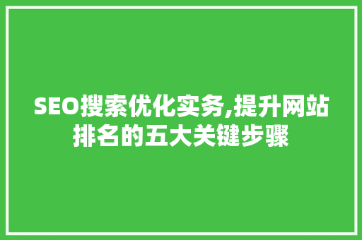 SEO搜索优化实务,提升网站排名的五大关键步骤