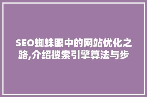 SEO蜘蛛眼中的网站优化之路,介绍搜索引擎算法与步骤