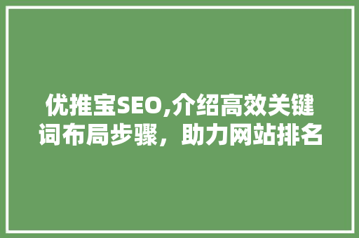 优推宝SEO,介绍高效关键词布局步骤，助力网站排名提升