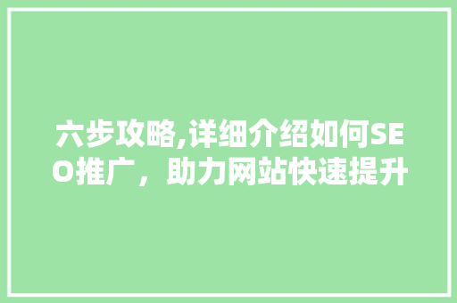 六步攻略,详细介绍如何SEO推广，助力网站快速提升排名