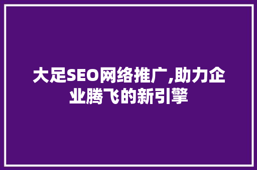 大足SEO网络推广,助力企业腾飞的新引擎