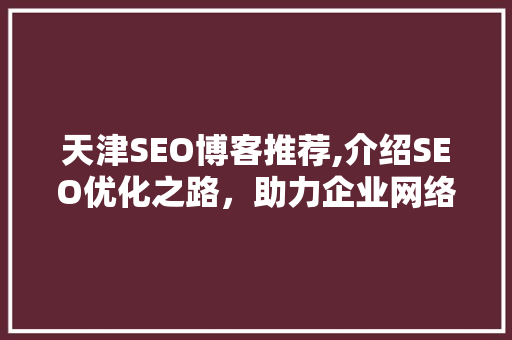 天津SEO博客推荐,介绍SEO优化之路，助力企业网络营销