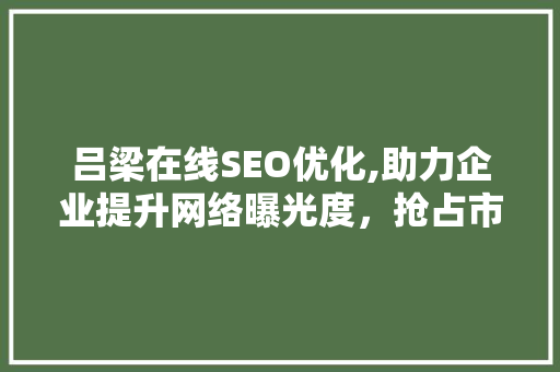 吕梁在线SEO优化,助力企业提升网络曝光度，抢占市场先机