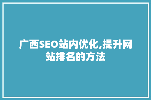广西SEO站内优化,提升网站排名的方法