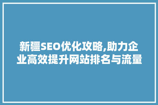 新疆SEO优化攻略,助力企业高效提升网站排名与流量