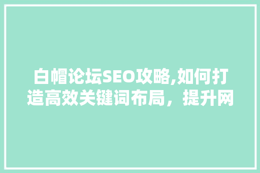 白帽论坛SEO攻略,如何打造高效关键词布局，提升网站排名