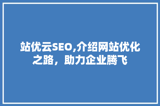 站优云SEO,介绍网站优化之路，助力企业腾飞