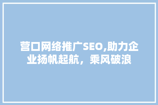 营口网络推广SEO,助力企业扬帆起航，乘风破浪