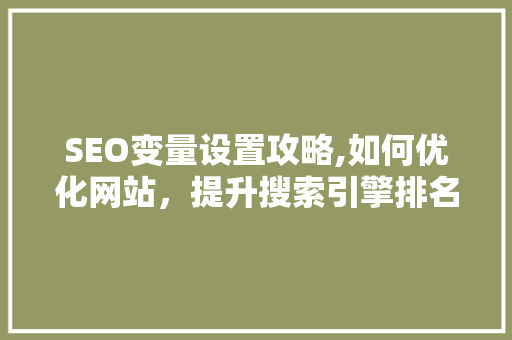 SEO变量设置攻略,如何优化网站，提升搜索引擎排名