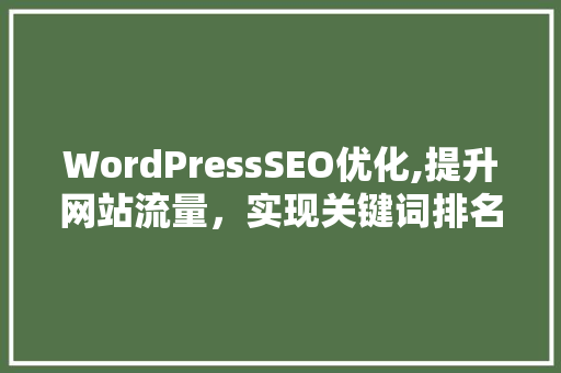 WordPressSEO优化,提升网站流量，实现关键词排名的方法