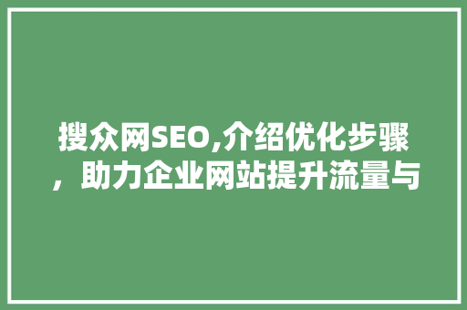 搜众网SEO,介绍优化步骤，助力企业网站提升流量与排名