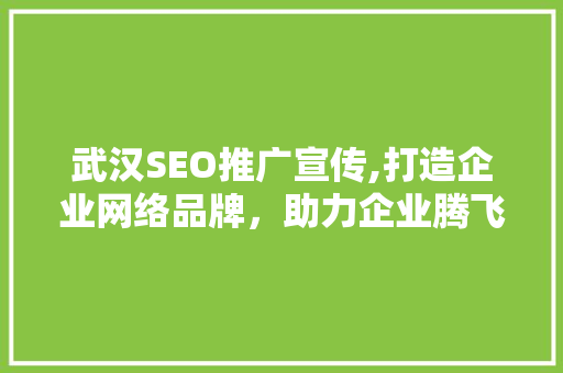 武汉SEO推广宣传,打造企业网络品牌，助力企业腾飞