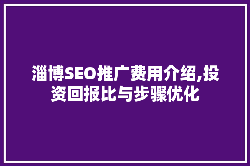 淄博SEO推广费用介绍,投资回报比与步骤优化
