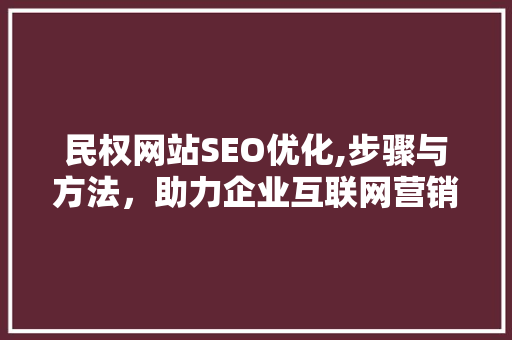 民权网站SEO优化,步骤与方法，助力企业互联网营销腾飞