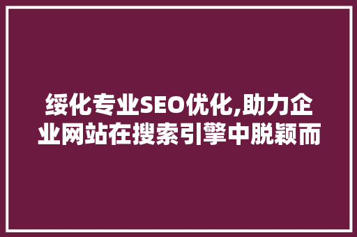 绥化专业SEO优化,助力企业网站在搜索引擎中脱颖而出