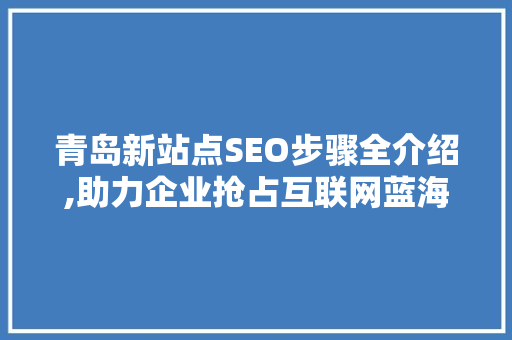 青岛新站点SEO步骤全介绍,助力企业抢占互联网蓝海