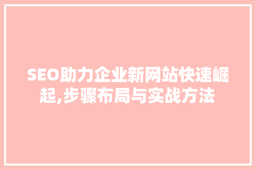 SEO助力企业新网站快速崛起,步骤布局与实战方法