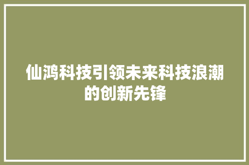 仙鸿科技引领未来科技浪潮的创新先锋