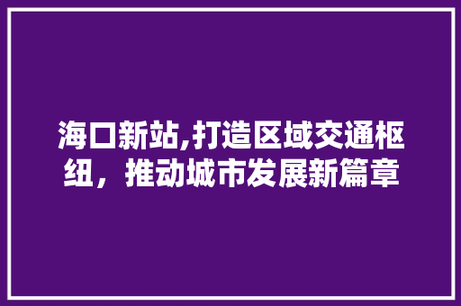 海口新站,打造区域交通枢纽，推动城市发展新篇章