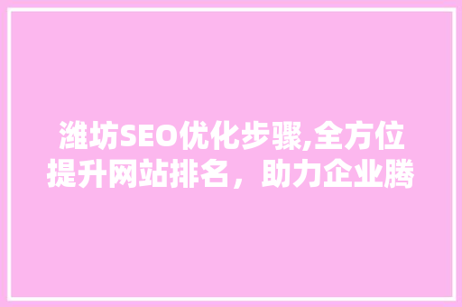 潍坊SEO优化步骤,全方位提升网站排名，助力企业腾飞