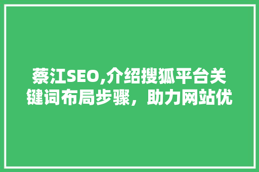 蔡江SEO,介绍搜狐平台关键词布局步骤，助力网站优化