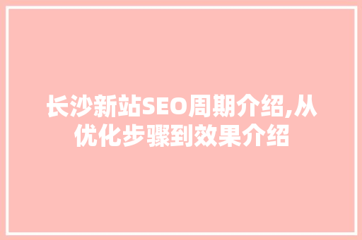 长沙新站SEO周期介绍,从优化步骤到效果介绍  第1张
