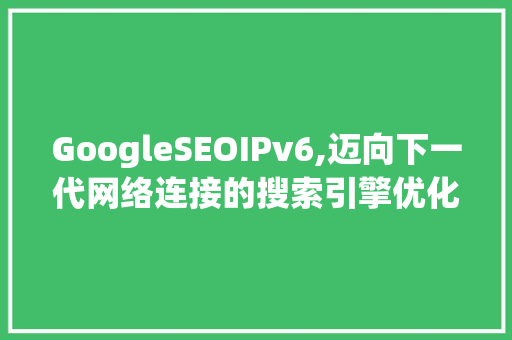 GoogleSEOIPv6,迈向下一代网络连接的搜索引擎优化步骤