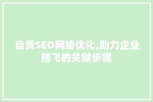自贡SEO网络优化,助力企业腾飞的关键步骤