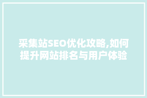采集站SEO优化攻略,如何提升网站排名与用户体验