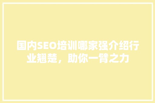 国内SEO培训哪家强介绍行业翘楚，助你一臂之力