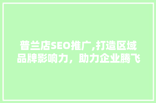 普兰店SEO推广,打造区域品牌影响力，助力企业腾飞  第1张