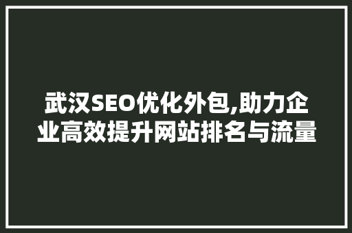 武汉SEO优化外包,助力企业高效提升网站排名与流量