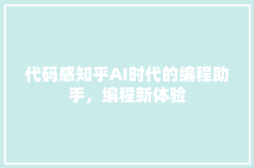 代码感知乎AI时代的编程助手，编程新体验