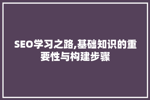SEO学习之路,基础知识的重要性与构建步骤