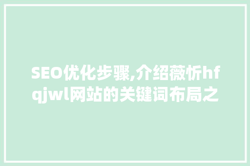 SEO优化步骤,介绍薇忻hfqjwl网站的关键词布局之路