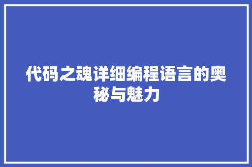 代码之魂详细编程语言的奥秘与魅力
