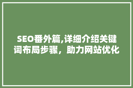 SEO番外篇,详细介绍关键词布局步骤，助力网站优化  第1张