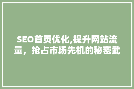 SEO首页优化,提升网站流量，抢占市场先机的秘密武器