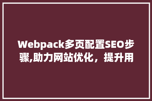 Webpack多页配置SEO步骤,助力网站优化，提升用户体验