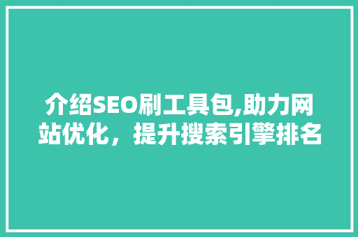 介绍SEO刷工具包,助力网站优化，提升搜索引擎排名的利器