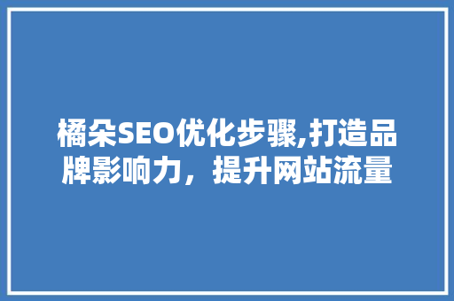 橘朵SEO优化步骤,打造品牌影响力，提升网站流量  第1张
