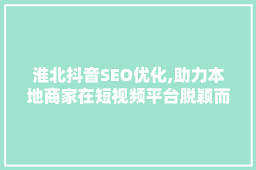 淮北抖音SEO优化,助力本地商家在短视频平台脱颖而出