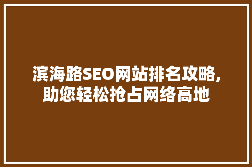 滨海路SEO网站排名攻略,助您轻松抢占网络高地  第1张
